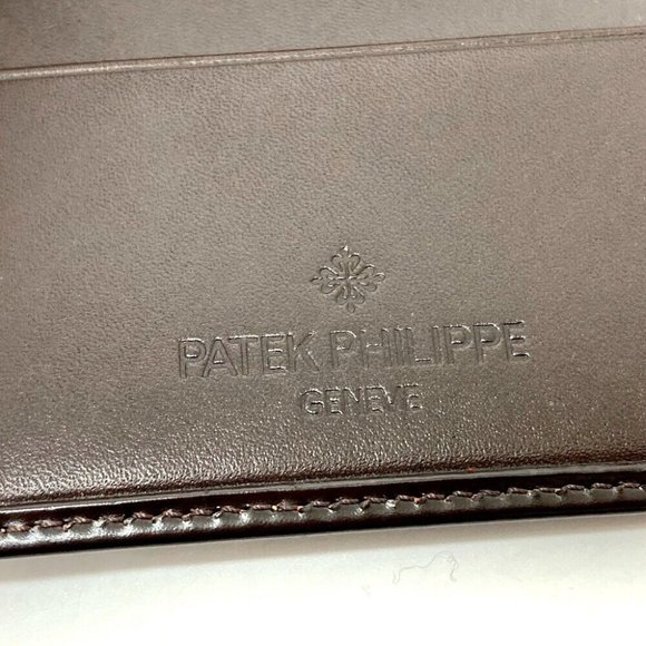 UNUSED PATEK PHILIPPE logo Novelty Two fold Travel case Brown - Picture 8 of 12